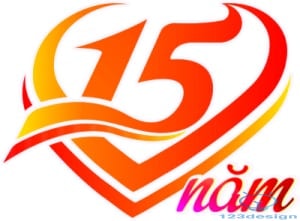 File thiết kế Logo 15 năm ngày ra trường - 123Design.org