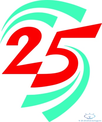File thiết kế Logo 25 năm ngày ra trường đẹp - 123Design.org