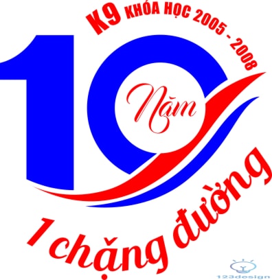 File thiết kế Logo 10 năm 1 chặng đường - 123Design.org