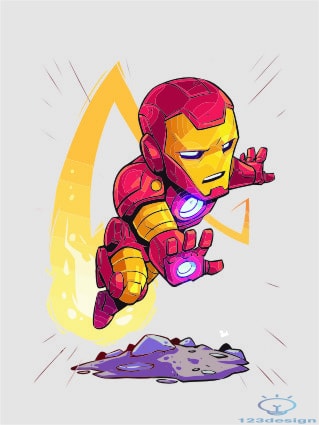 File thiết kế áo thời trang - Chibi Iron Man - 123Design.org