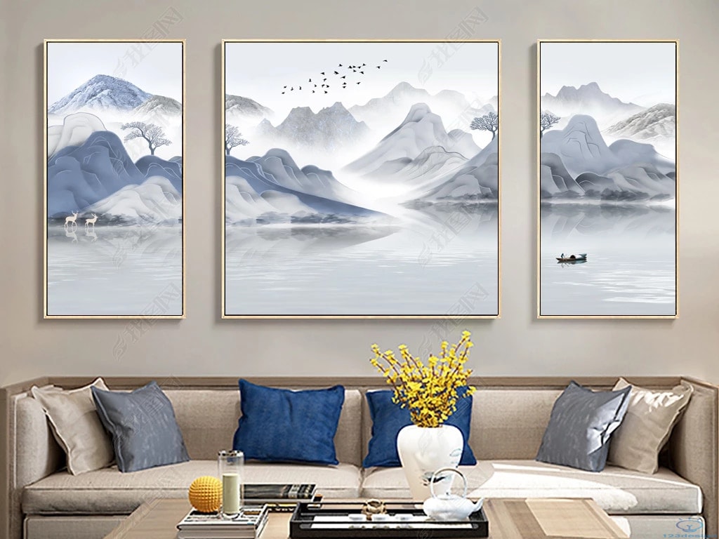 Tranh sơn dầu Phong cảnh nghệ thuật Núi non hùng vĩ 3D