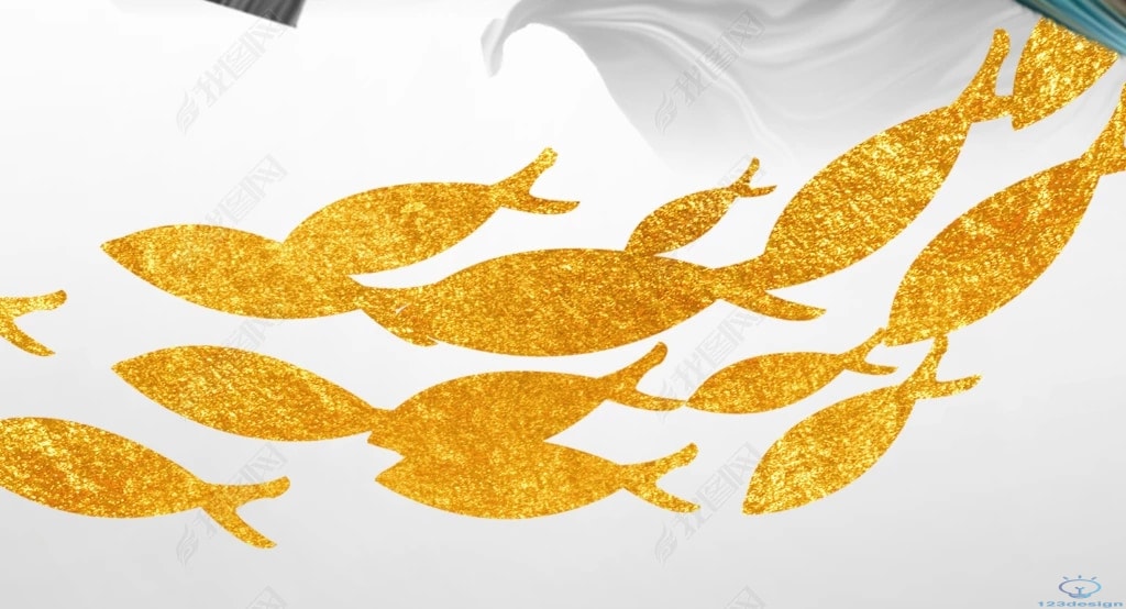 Tranh sứ pha lê Phong cảnh trừu tượng cá vàng may mắn