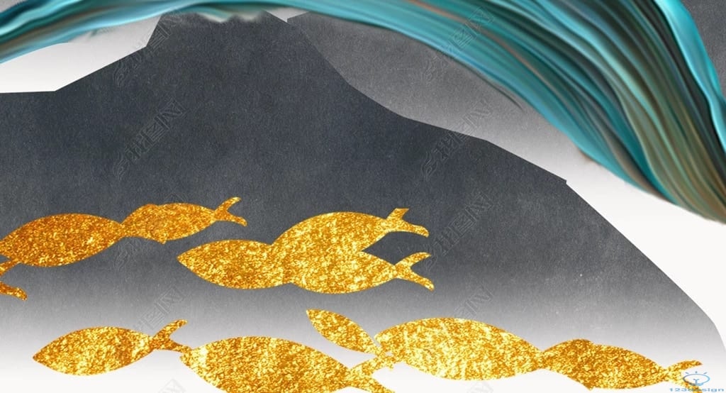 Tranh sứ pha lê Phong cảnh nghệ thuật Bộ 3 cây tài lộc cá vàng may mắn