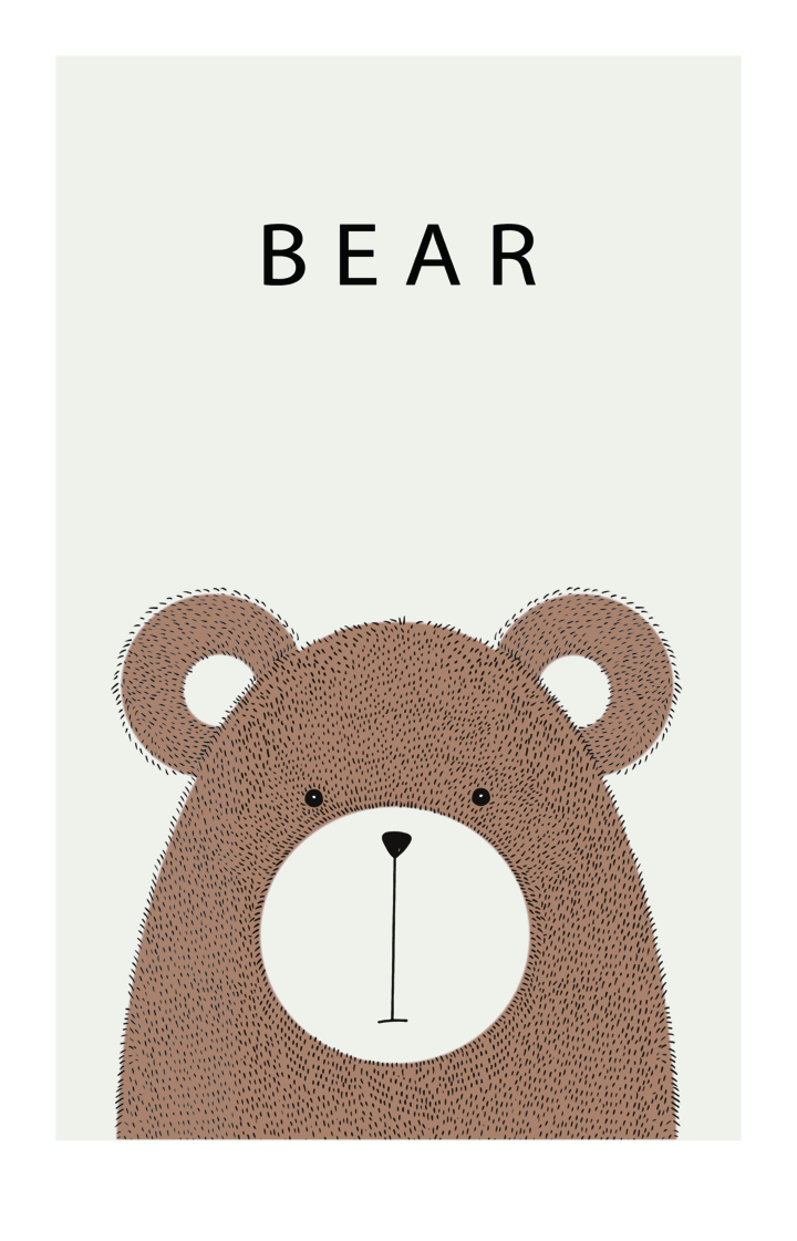 Tranh vẽ hoạt hình chú gấu 9067 