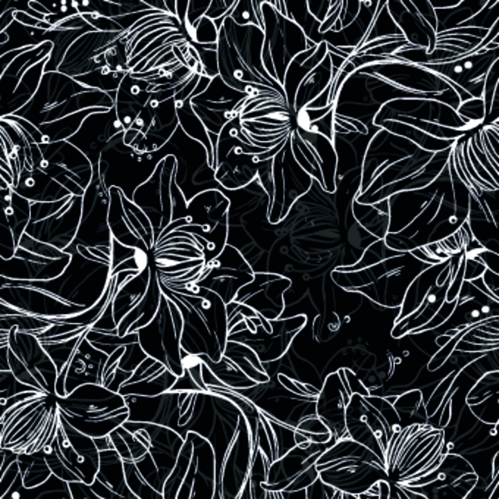 Ảnh trừu tượng họa tiết hoa đen trắng | 11121 