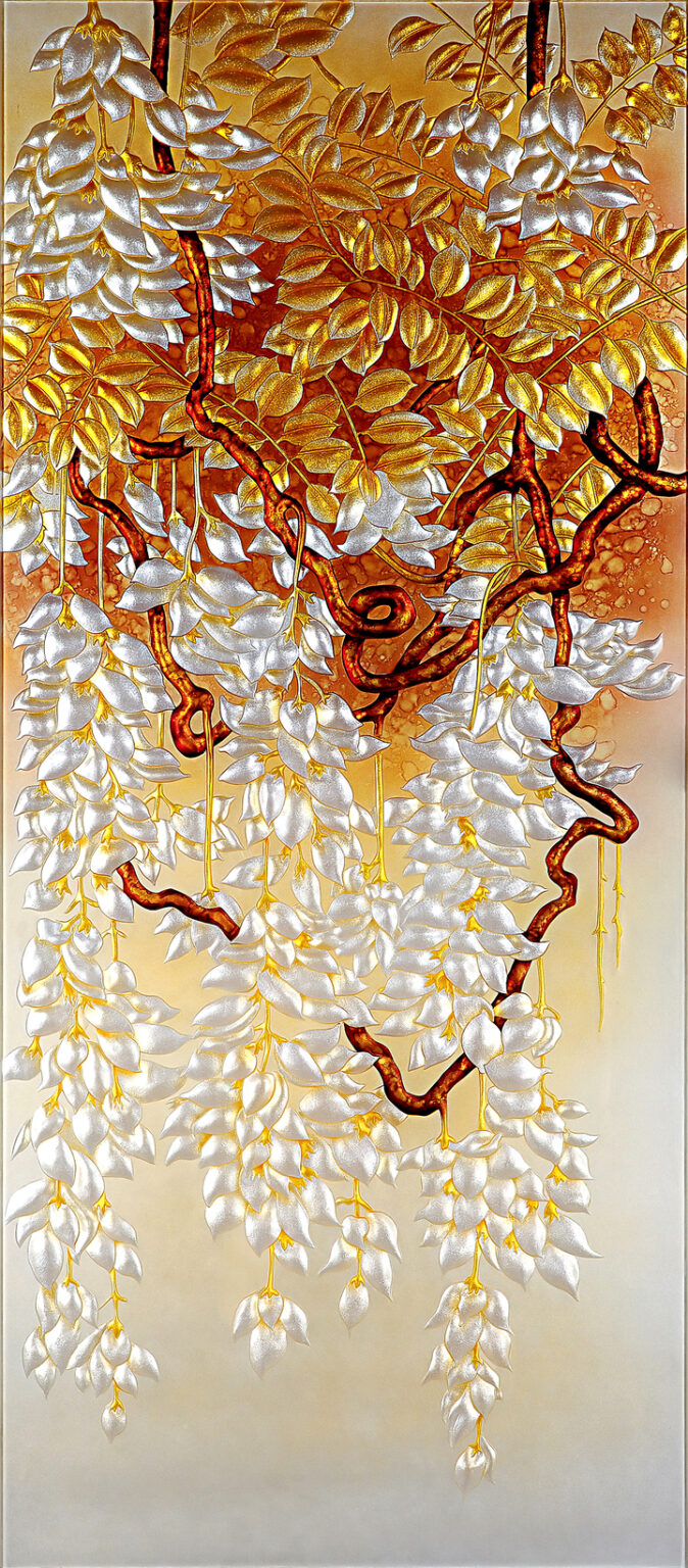 Tranh vẽ nghệ thuật những chùm hoa tử đằng 25869 - 123Design.org