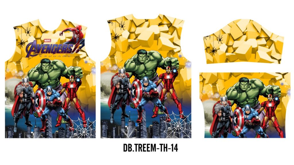 File Vector áo thun trẻ em hình các siêu anh hùng Marvel Heroes chất lượng  cao | 51945 - 123Design.org